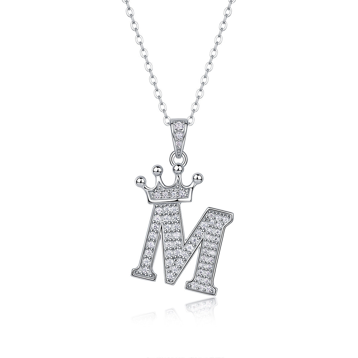 Letters Nametag Crowned Charm Necklace - Stellaradorn