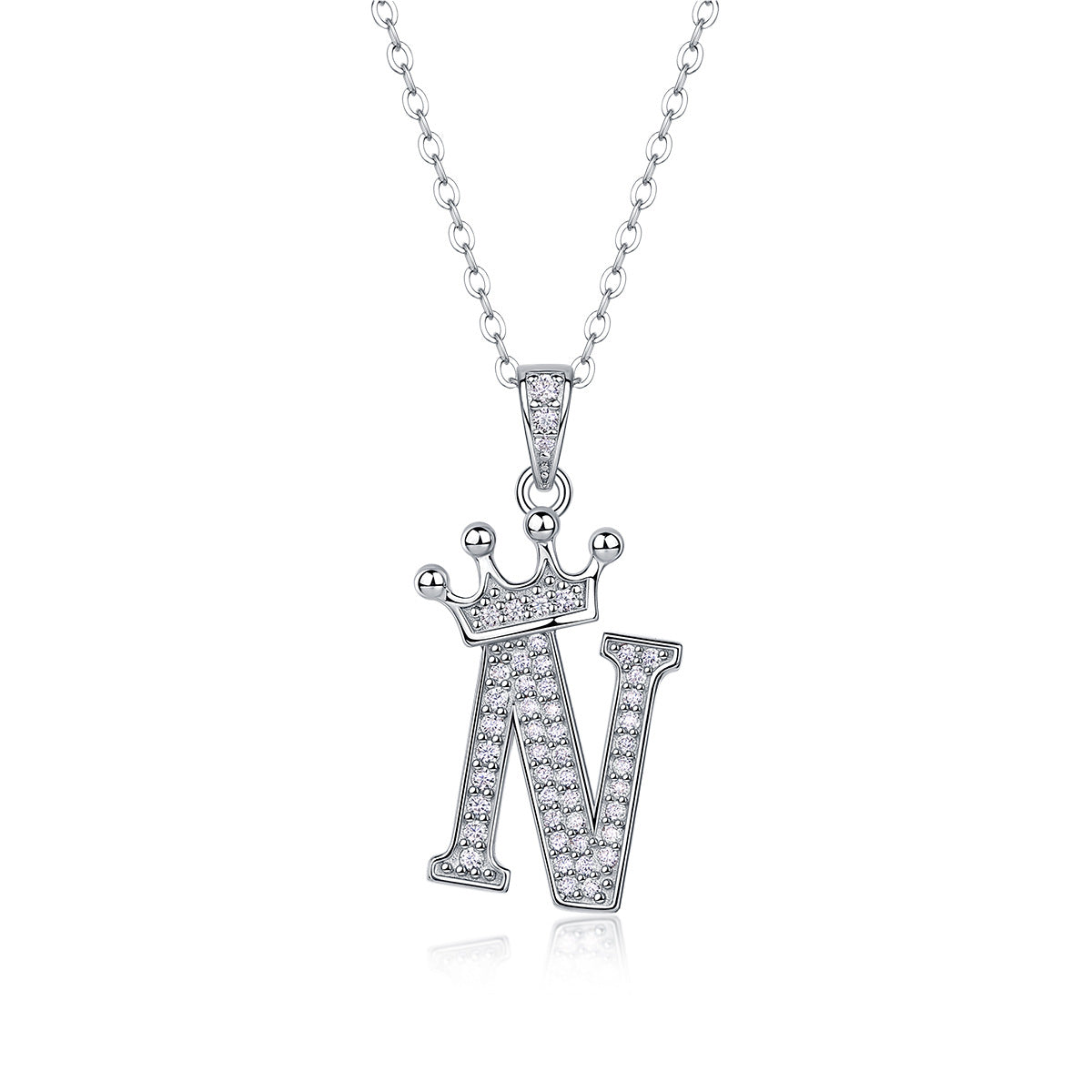 Letters Nametag Crowned Charm Necklace - Stellaradorn