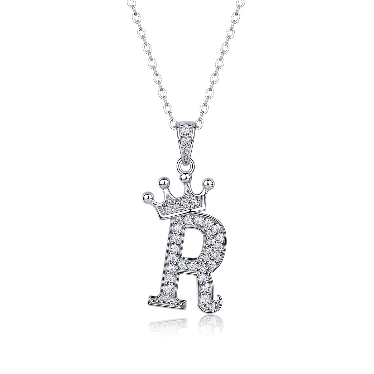 Letters Nametag Crowned Charm Necklace - Stellaradorn