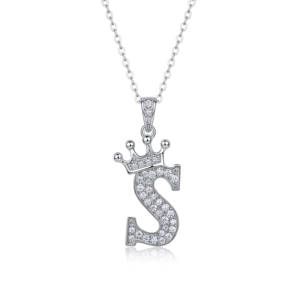 Letters Nametag Crowned Charm Necklace - Stellaradorn