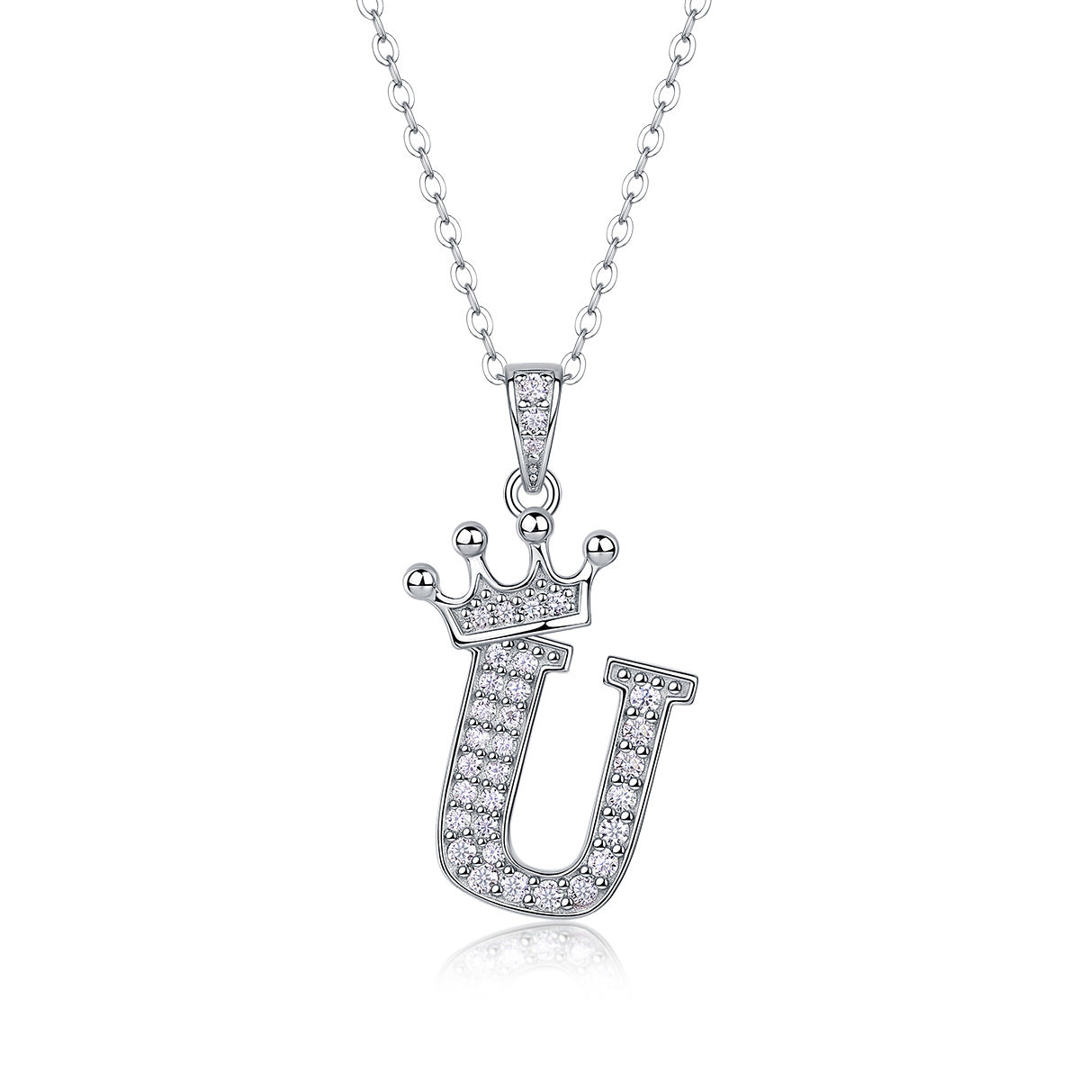 Letters Nametag Crowned Charm Necklace - Stellaradorn