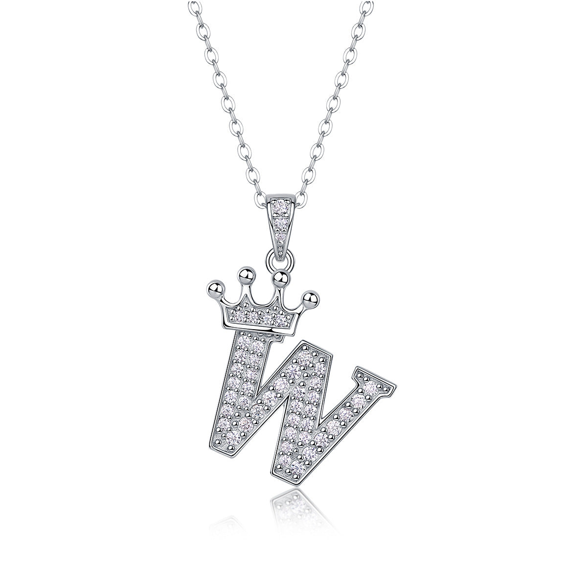 Letters Nametag Crowned Charm Necklace - Stellaradorn