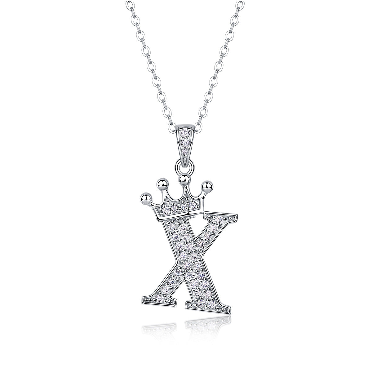 Letters Nametag Crowned Charm Necklace - Stellaradorn