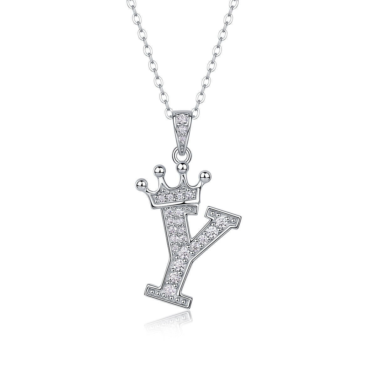 Letters Nametag Crowned Charm Necklace - Stellaradorn