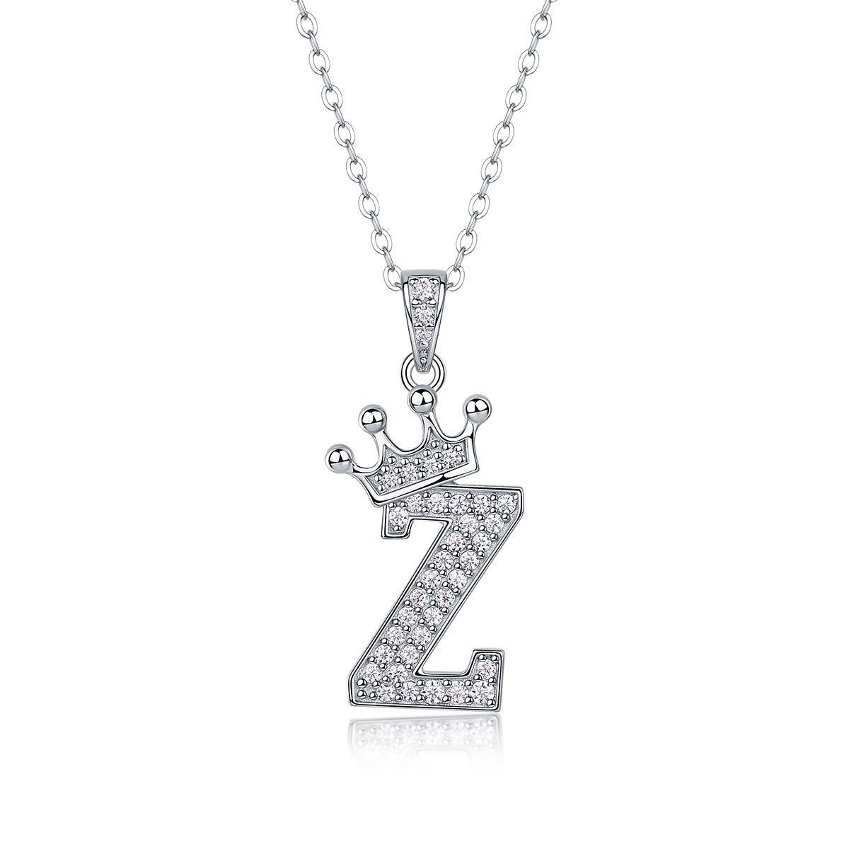 Letters Nametag Crowned Charm Necklace - Stellaradorn