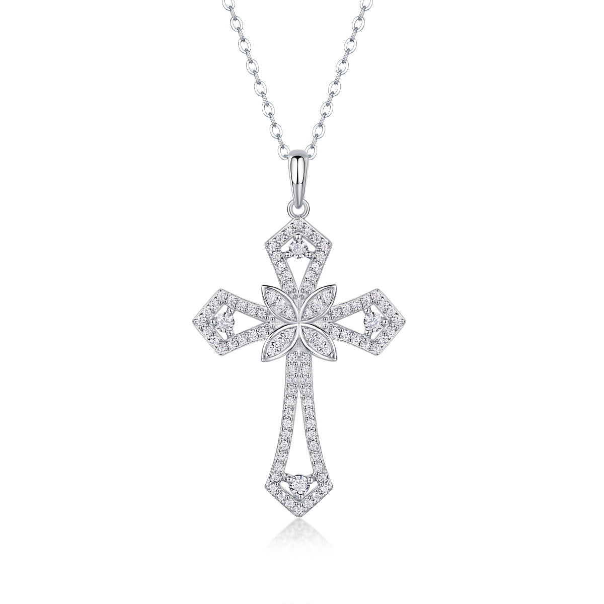 Intricate Full Ice-out Cross Christian Pedant Necklace - Stellaradorn