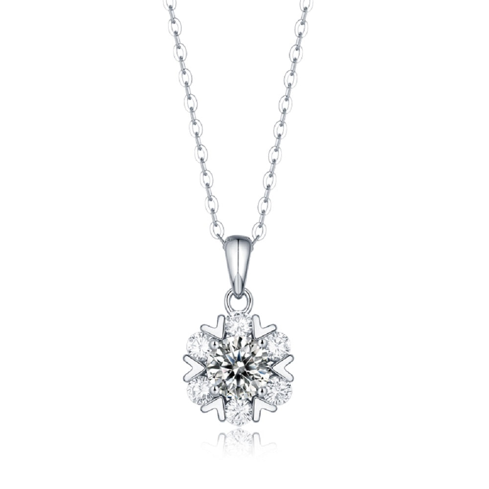 Dazzling Snowflake Diamond Pendant Necklace - Stellaradorn