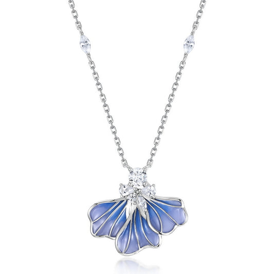 Graceful Enamel Butterfly Pendant Necklace - Stellaradorn