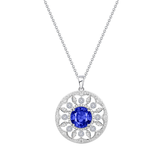 Sapphire Medallion Pendant Neckalce - Stellaradorn