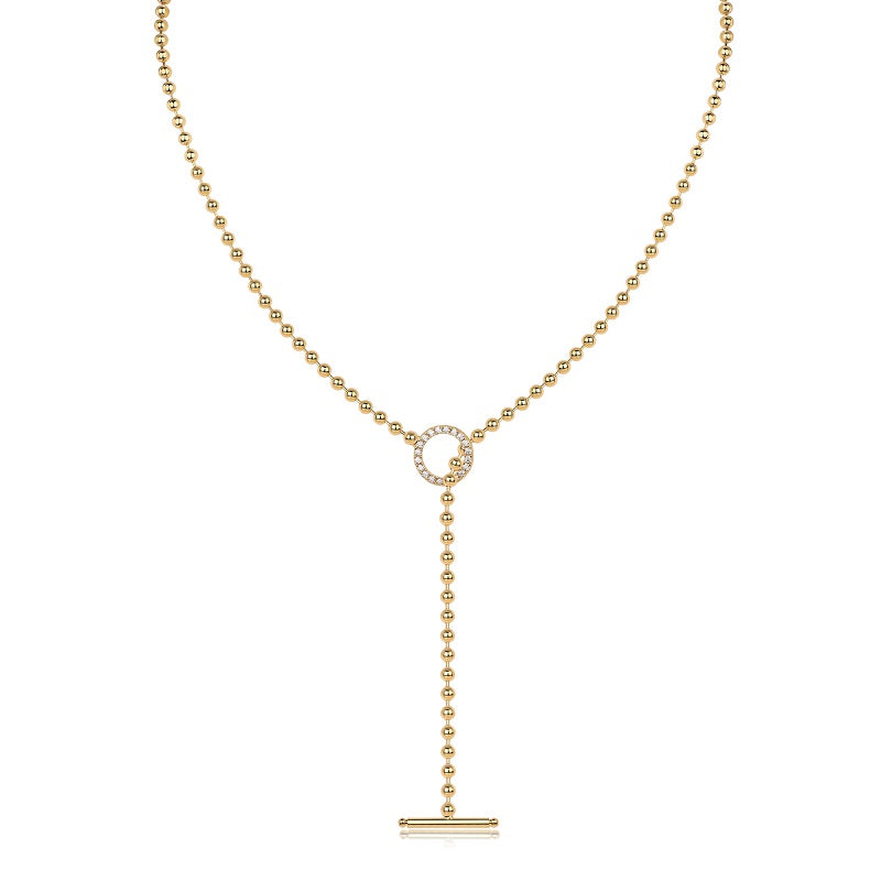 Classic Gold Bar Lariat Toggle Necklace - Stellaradorn