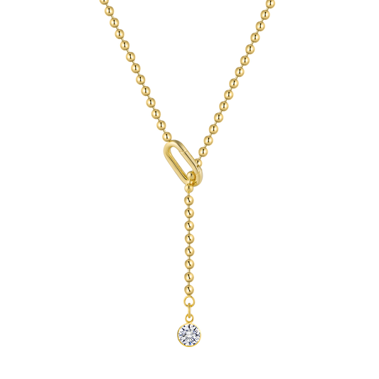 Elegant Gold Drop Lariat Pendant Necklace - Stellaradorn