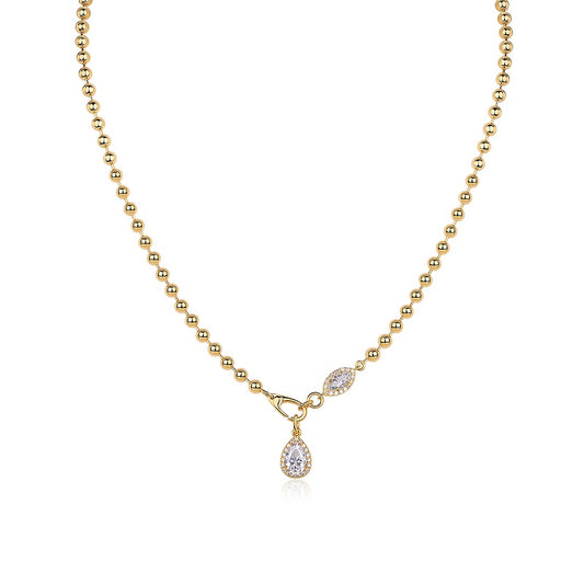 Gold Bead Chain Pendant Necklace - Stellaradorn