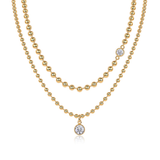 Double-Layer Gold Bead Necklace - Stellaradorn