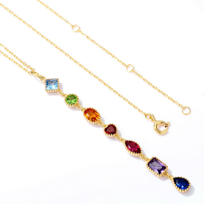 Rainbow Gem Cascade Necklace - Stellaradorn