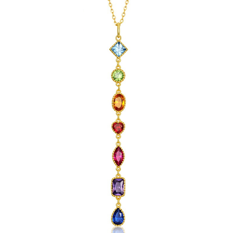 Rainbow Gem Cascade Necklace - Stellaradorn