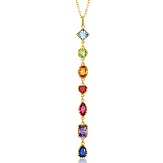 Rainbow Gem Cascade Necklace - Stellaradorn