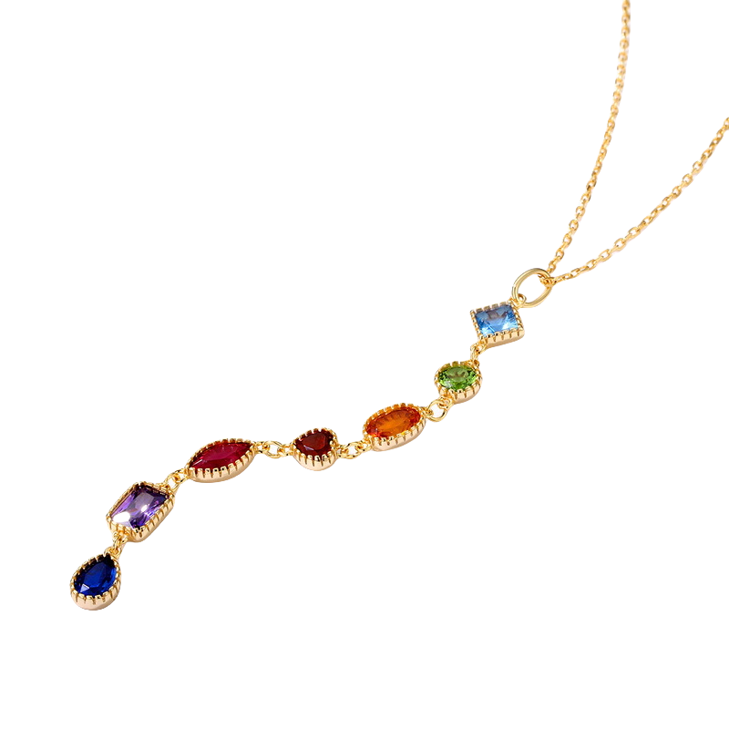 Rainbow Gem Cascade Necklace - Stellaradorn