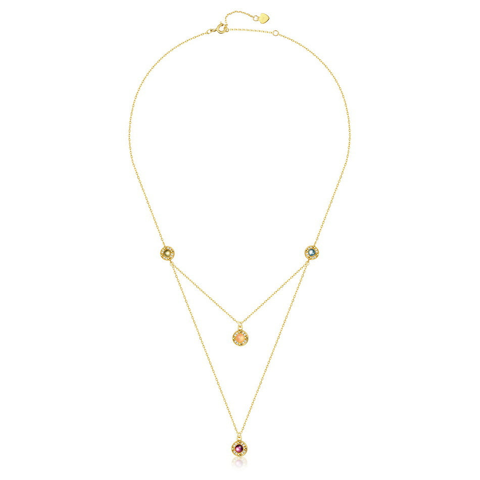 Double-Layer Dainty Gem Necklace - Stellaradorn