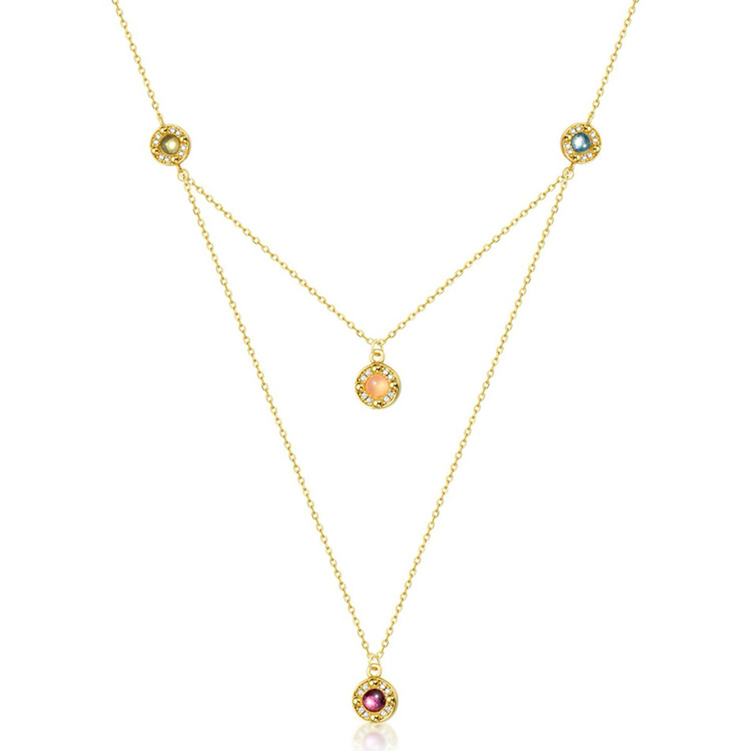 Double-Layer Dainty Gem Necklace - Stellaradorn