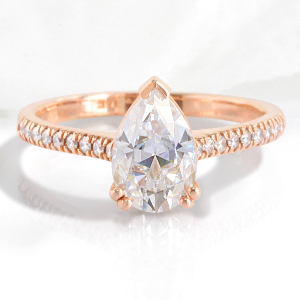 Grace’s Solitaire | 1.7CT Pear Cut Lab Diamond Engagement Ring.