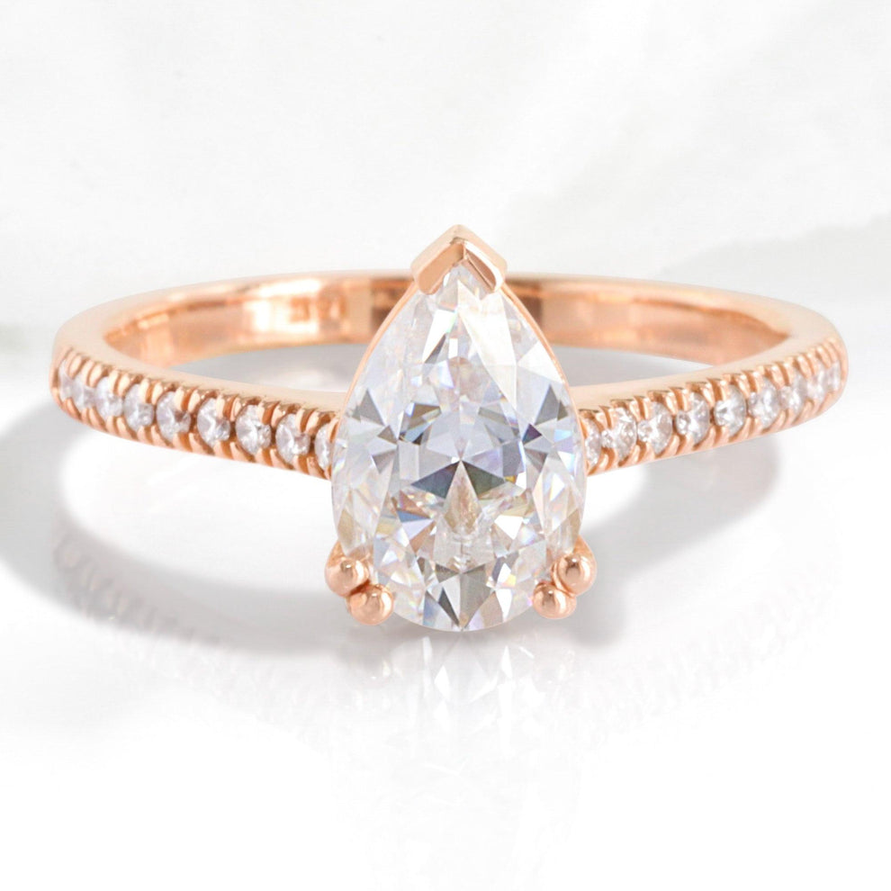 Grace’s Solitaire | 1.7CT Pear Cut Lab Diamond Engagement Ring.