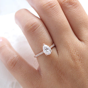 Grace’s Solitaire | 1.7CT Pear Cut Lab Diamond Engagement Ring.
