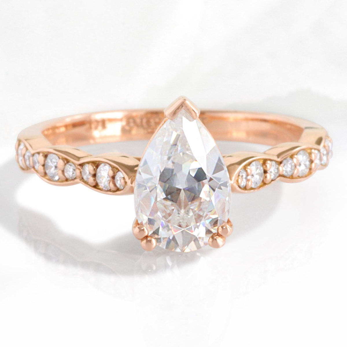 Grace’s Scallop | 1.5CT Pear Lab Diamond Solitaire Engagement Ring.