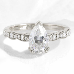 Grace’s Scallop | 1.5CT Pear Lab Diamond Solitaire Engagement Ring.