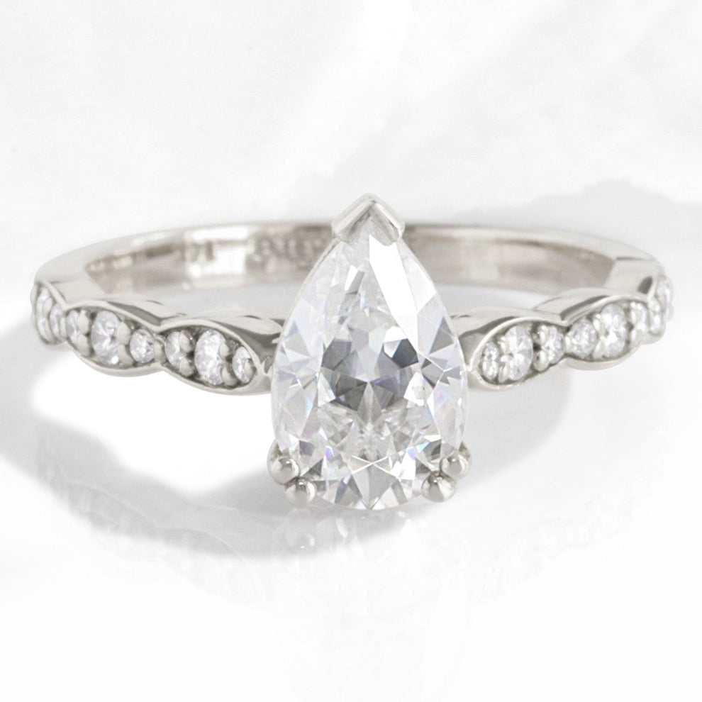 Grace’s Scallop | 1.5CT Pear Lab Diamond Solitaire Engagement Ring.