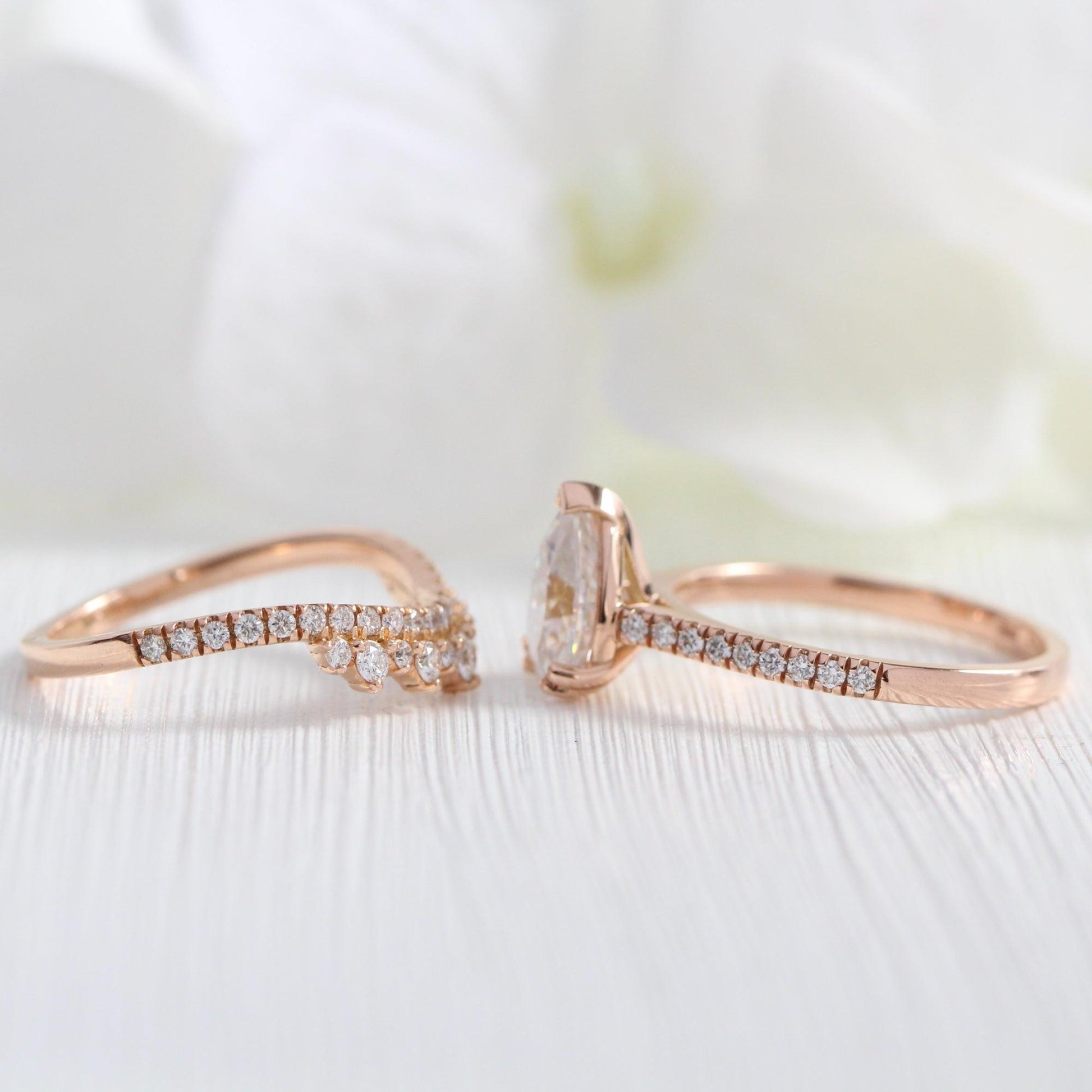 Grace’s Crown | Pear Lab Diamond Solitaire Bridal Set 2pcs.
