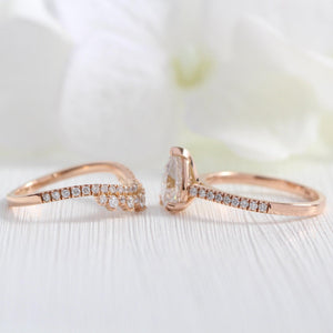Grace’s Crown | Pear Lab Diamond Solitaire Bridal Set 2pcs.