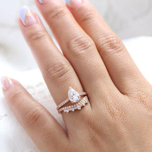 Grace’s Crown | Pear Lab Diamond Solitaire Bridal Set 2pcs.