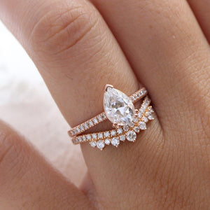 Grace’s Crown | Pear Lab Diamond Solitaire Bridal Set 2pcs.