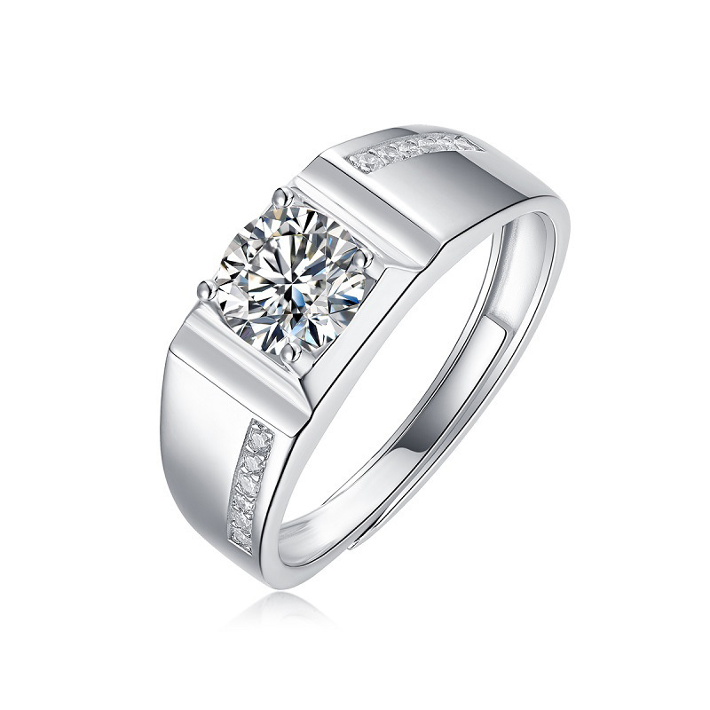 Adjustable Stylish Elegance Moissanite Men's Ring - Stellaradorn