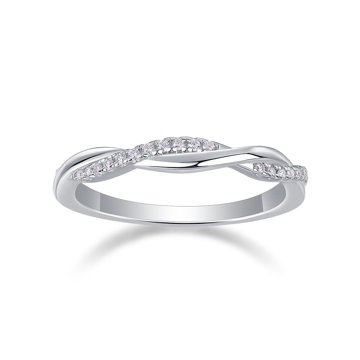 Fine Twist Half Eternity Stacking Ring - Stellaradorn