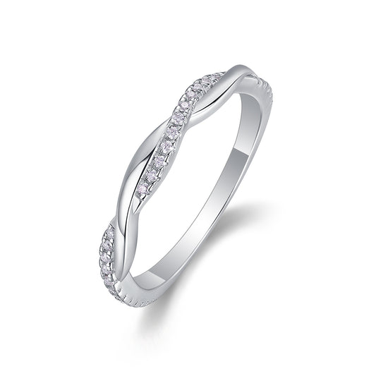 Fine Twist Half Eternity Stacking Ring - Stellaradorn