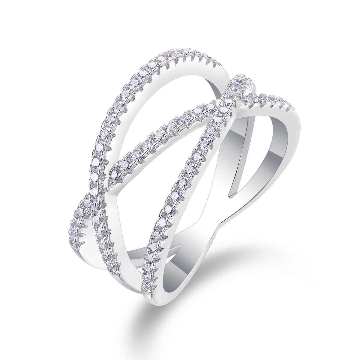 Galaxy-Inspired Criss Cross Eternity Ring