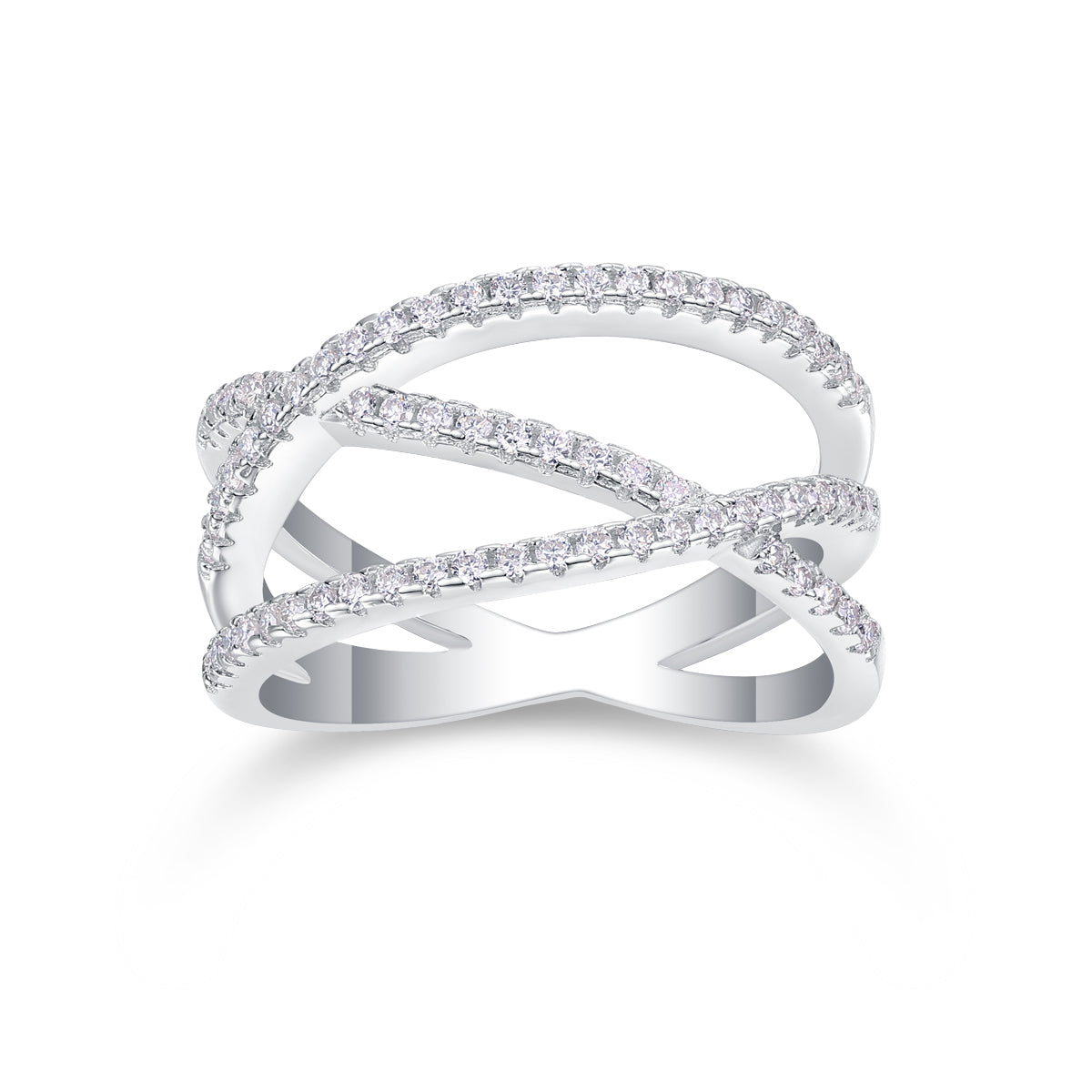 Galaxy-Inspired Criss Cross Eternity Ring