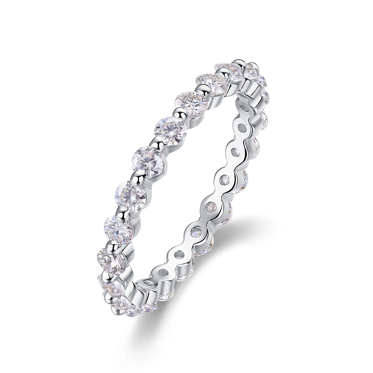 Sparkle Round-cut Eternity Stacking Ring