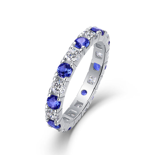 Sapphire Round Cut Stacking Ring