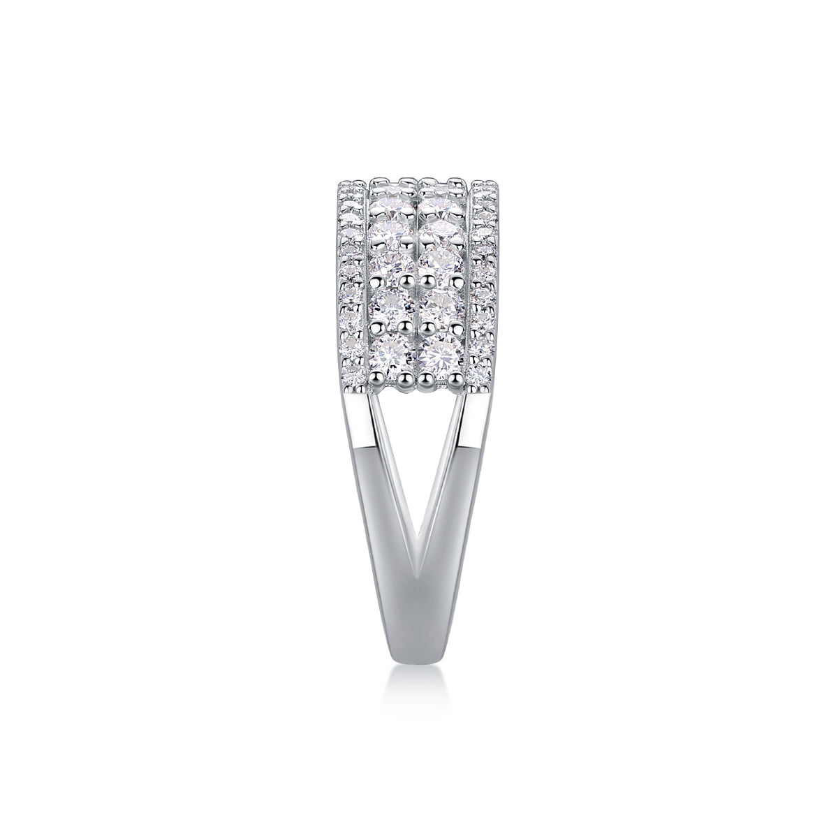 Radiant Four-Row Half Eternity Ring