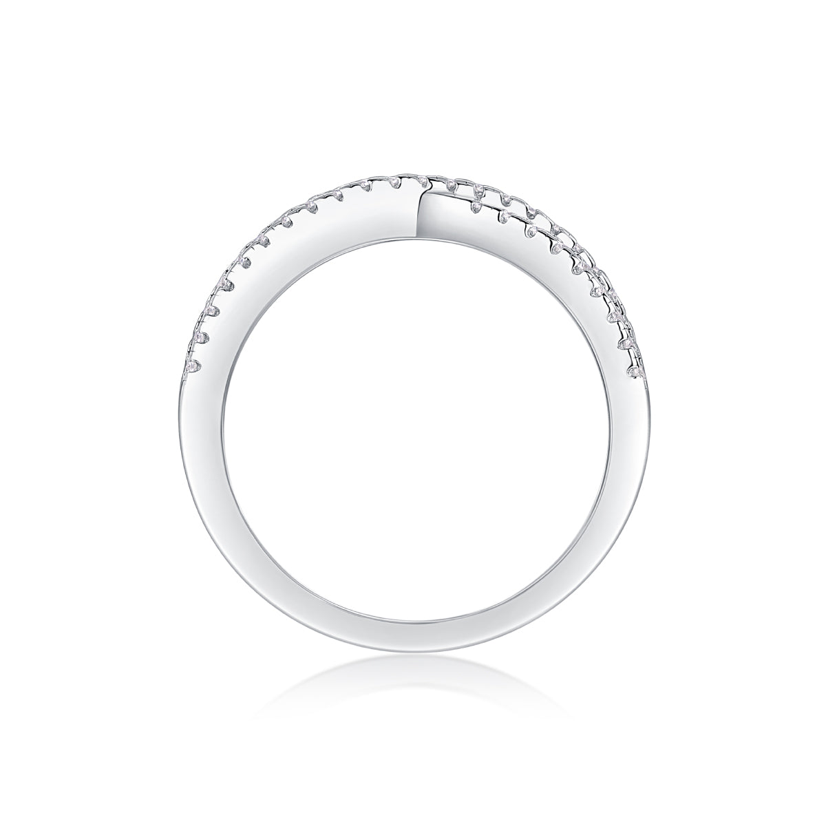 Criss Cross X-Shaped Half Eternity Stacking Ring - Stellaradorn