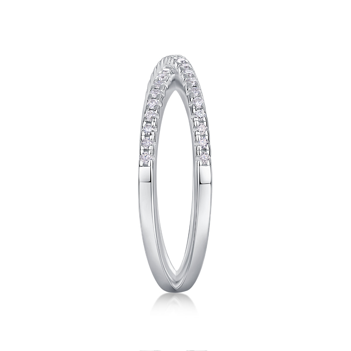 Criss Cross X-Shaped Half Eternity Stacking Ring - Stellaradorn