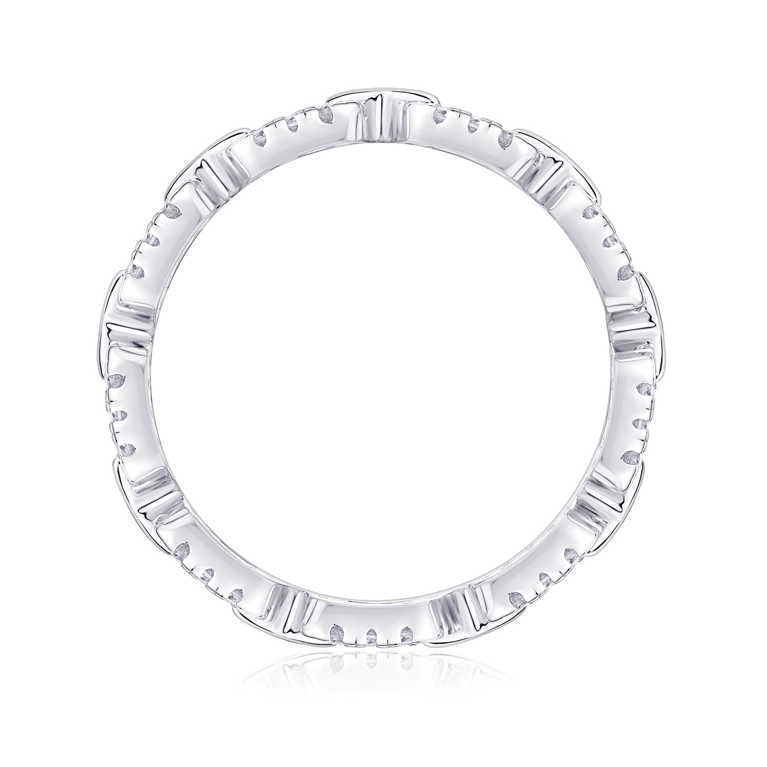 Dazzling Silver Chain-Link Eternity Ring - Stellaradorn