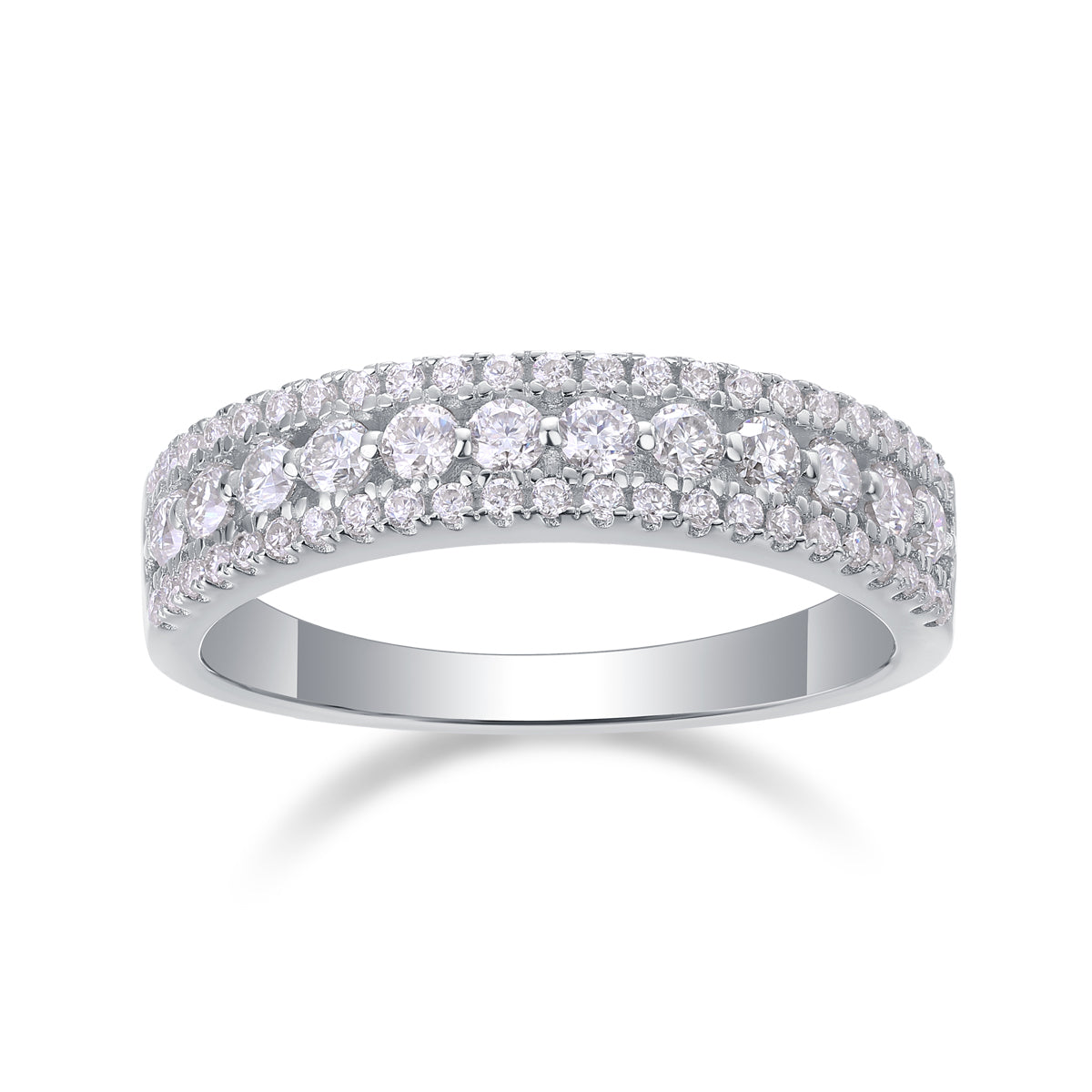 Timeless Triple-Row Half Eternity Band - Stellaradorn