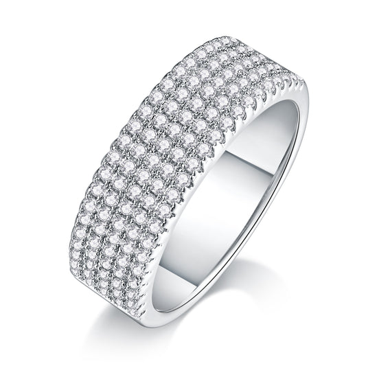 Brilliant Five-Row Round-Cut Eternity Ring