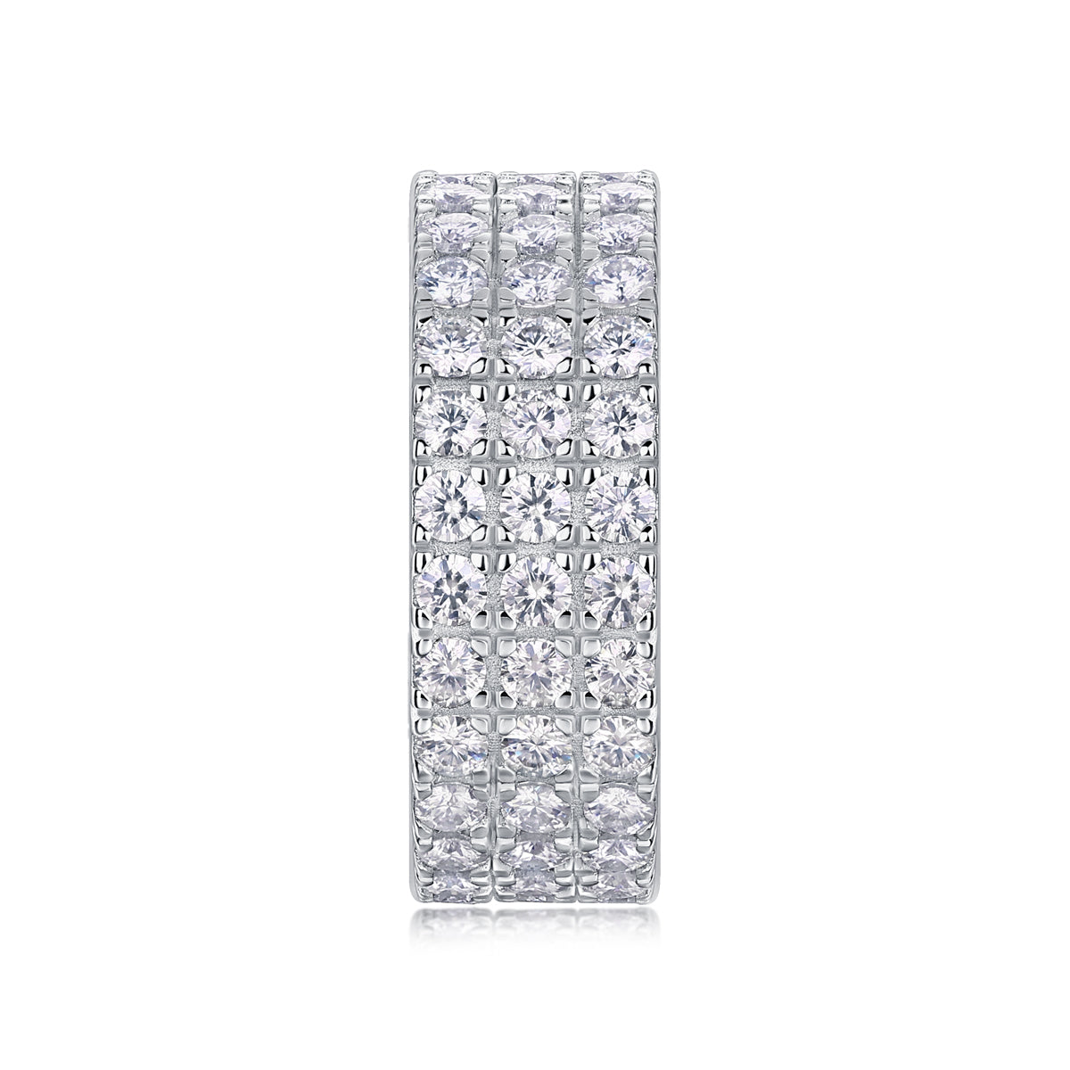 Wide Multi-Row Moissanite Band Stacking Ring