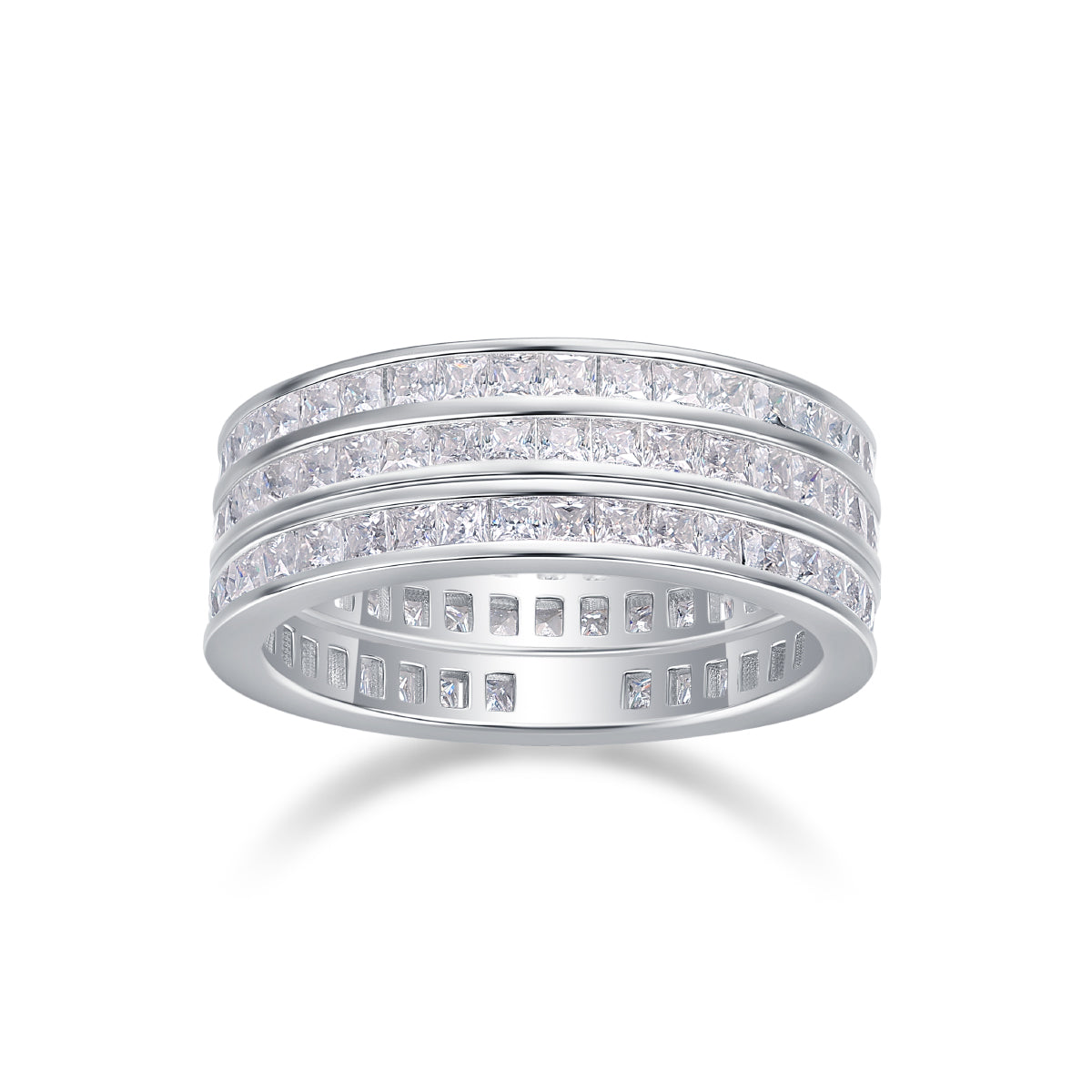 Triple-Band Pavé Stacking Ring