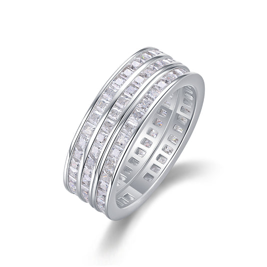 Triple-Band Pavé Stacking Ring