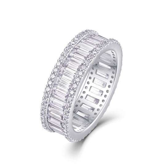 Double-Row Baguette Eternity Band Stacking Ring